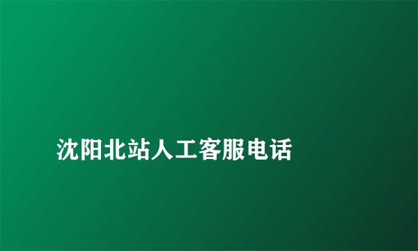 
沈阳北站人工客服电话

