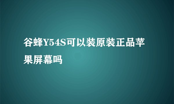 谷蜂Y54S可以装原装正品苹果屏幕吗