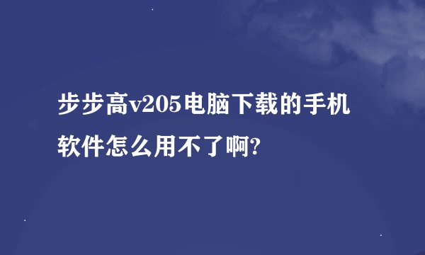步步高v205电脑下载的手机软件怎么用不了啊?