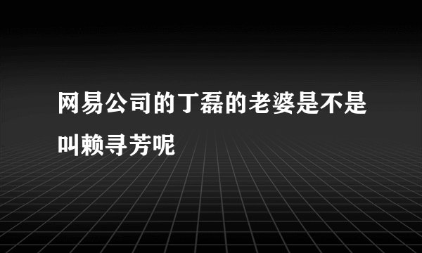 网易公司的丁磊的老婆是不是叫赖寻芳呢