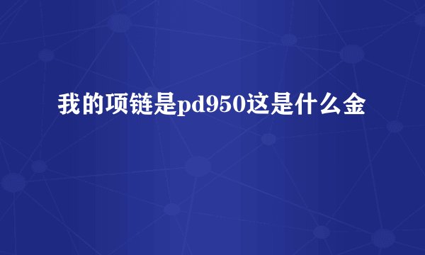 我的项链是pd950这是什么金
