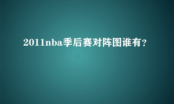 2011nba季后赛对阵图谁有？
