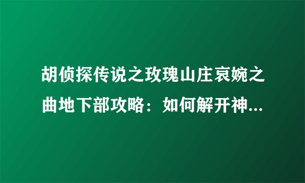 胡侦探传说之玫瑰山庄哀婉之曲地下部攻略：如何解开神秘地宫的谜题与找到宝藏？