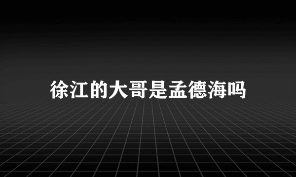徐江的大哥是孟德海吗