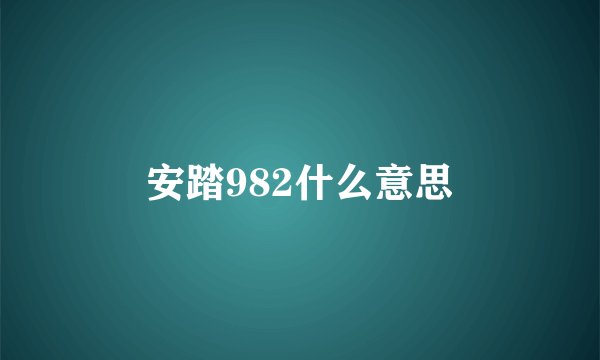 安踏982什么意思