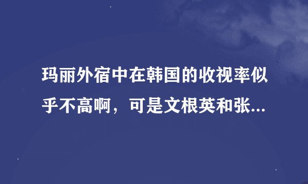 玛丽外宿中在韩国的收视率似乎不高啊,可是文根英和张根锡不是在韩国很红吗?我觉得也很好看的啊!
