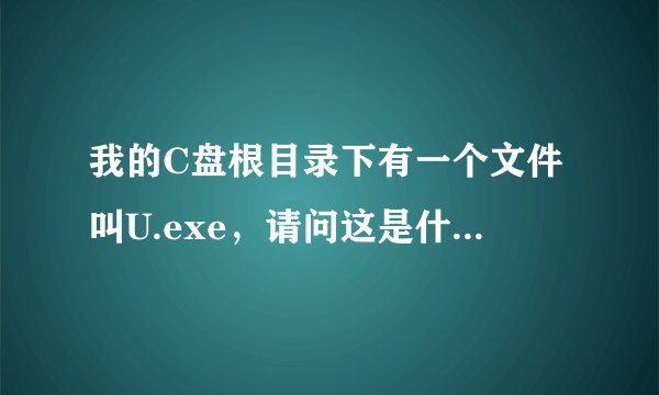 我的C盘根目录下有一个文件叫U.exe，请问这是什么啊？？？