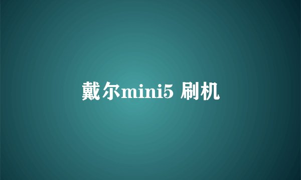 戴尔mini5 刷机