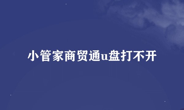 小管家商贸通u盘打不开