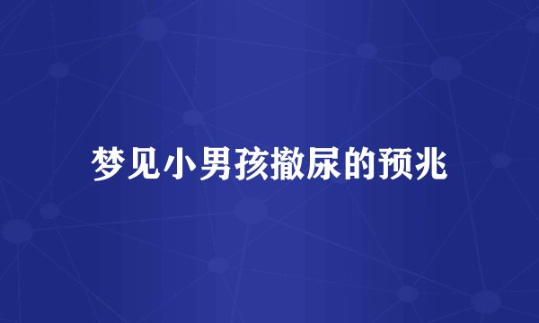 梦见小男孩撤尿的预兆