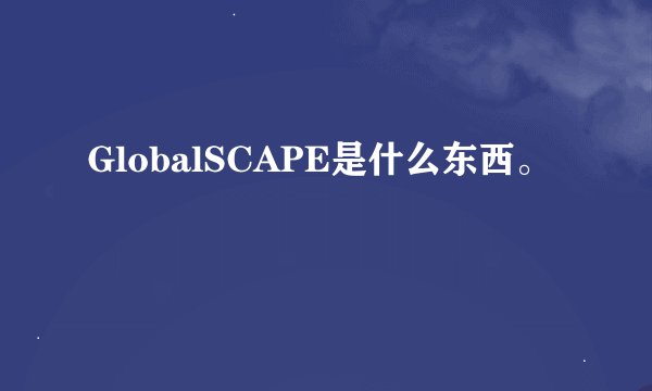 GlobalSCAPE是什么东西。