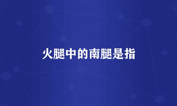 火腿中的南腿是指