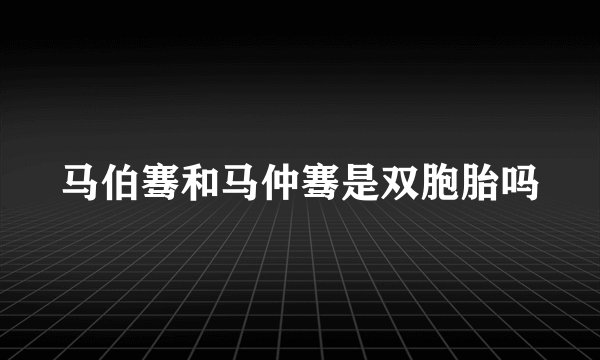 马伯骞和马仲骞是双胞胎吗