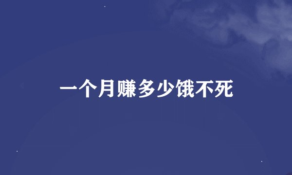 一个月赚多少饿不死