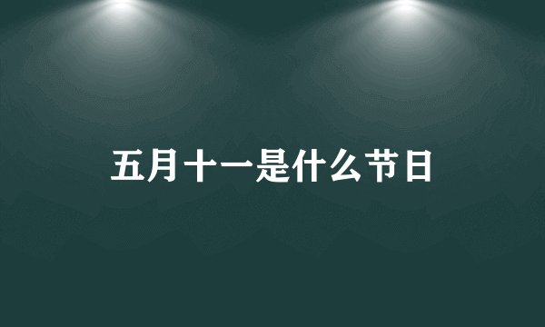 五月十一是什么节日