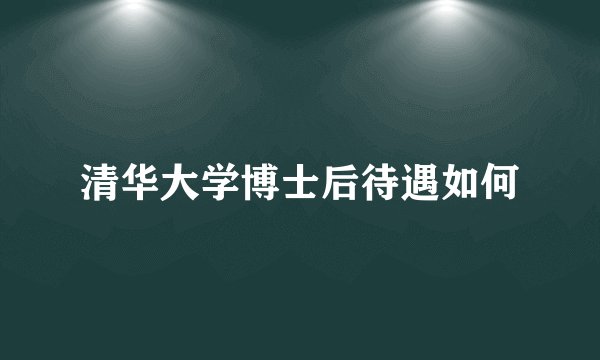 清华大学博士后待遇如何