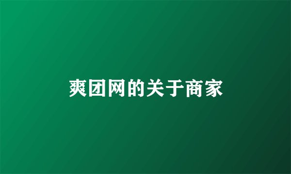 爽团网的关于商家