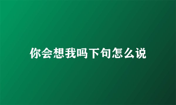 你会想我吗下句怎么说