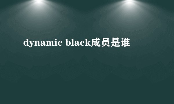 dynamic black成员是谁