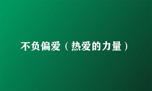 不负偏爱（热爱的力量）