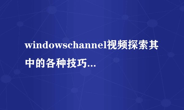 windowschannel视频探索其中的各种技巧和功能,网友:学到了许多!