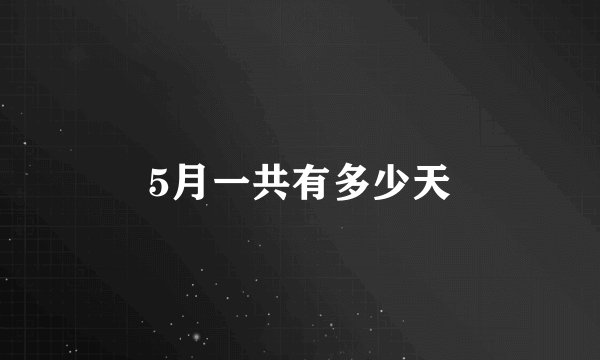 5月一共有多少天
