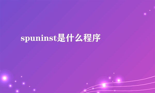 spuninst是什么程序
