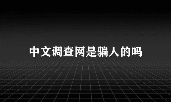 中文调查网是骗人的吗