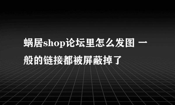 蜗居shop论坛里怎么发图 一般的链接都被屏蔽掉了