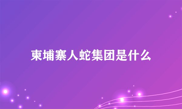 柬埔寨人蛇集团是什么