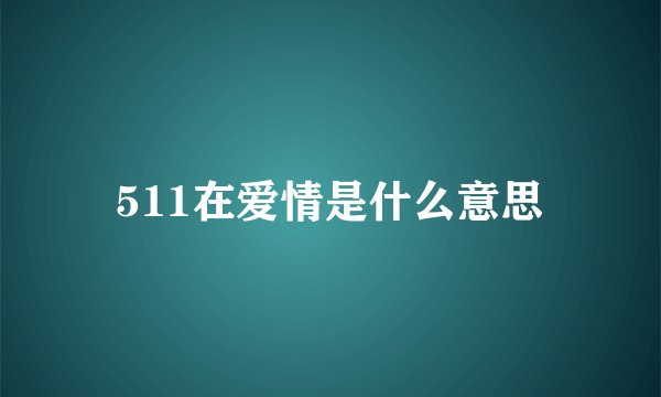 511在爱情是什么意思