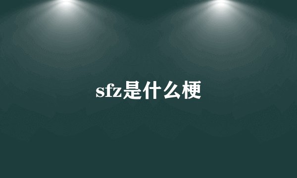 sfz是什么梗