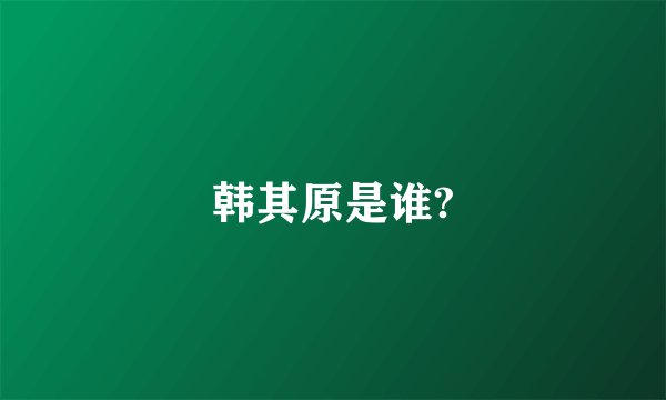 韩其原是谁?