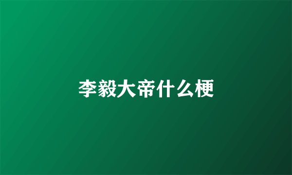 李毅大帝什么梗