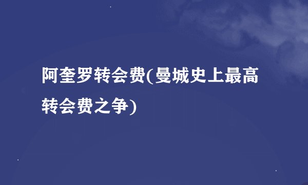 阿奎罗转会费(曼城史上最高转会费之争)
