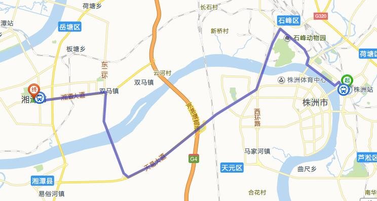 株洲火车站怎么坐到湘潭的公交车