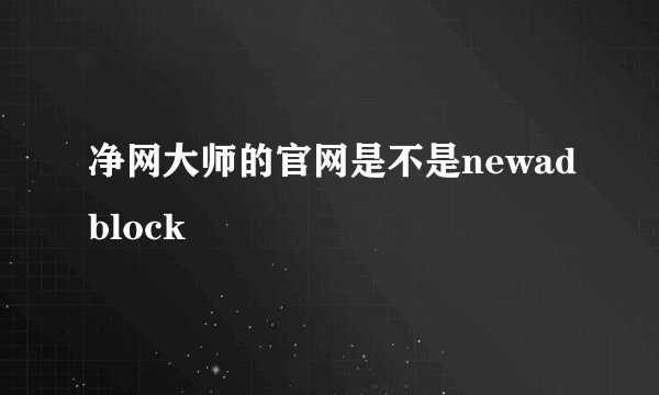 净网大师的官网是不是newadblock
