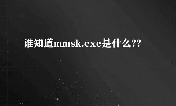 谁知道mmsk.exe是什么??