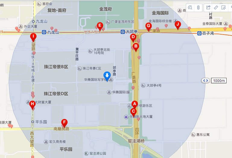 百子湾路京都航城附近都有什么公交