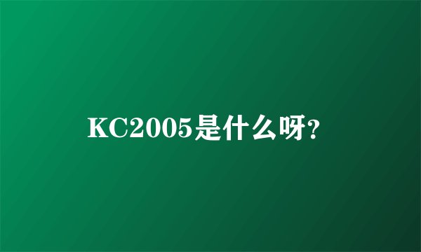 KC2005是什么呀？