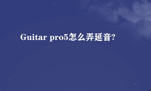 Guitar pro5怎么弄延音?