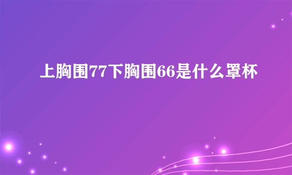 上胸围77下胸围66是什么罩杯
