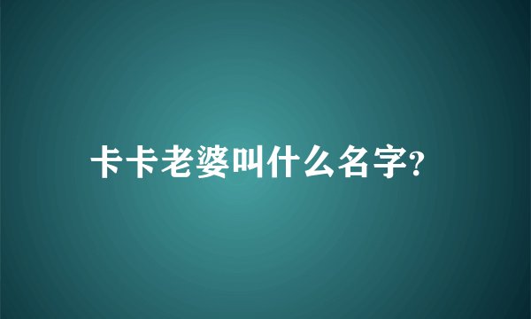 卡卡老婆叫什么名字？