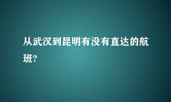 从武汉到昆明有没有直达的航班?
