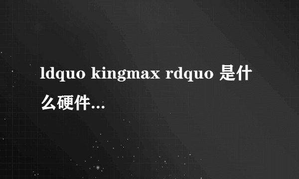 ldquo kingmax rdquo 是什么硬件的品牌?