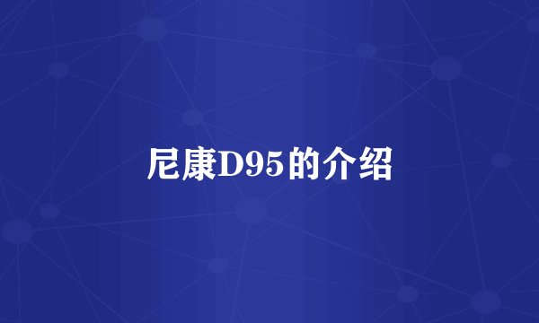 尼康D95的介绍