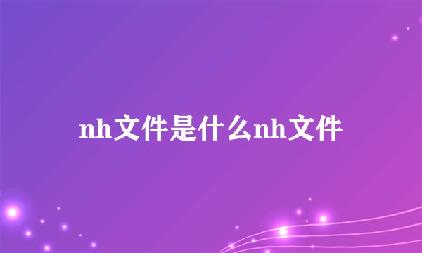 nh文件是什么nh文件