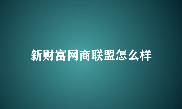 新财富网商联盟怎么样