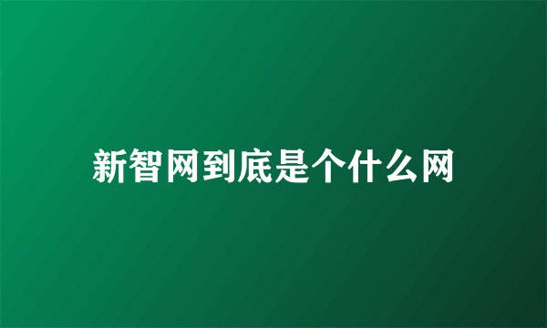 新智网到底是个什么网
