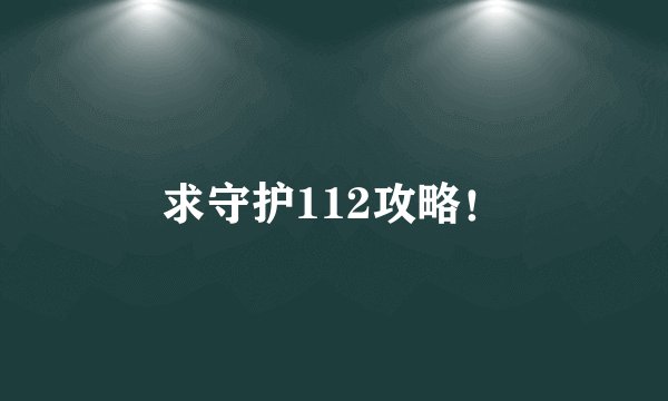 求守护112攻略！